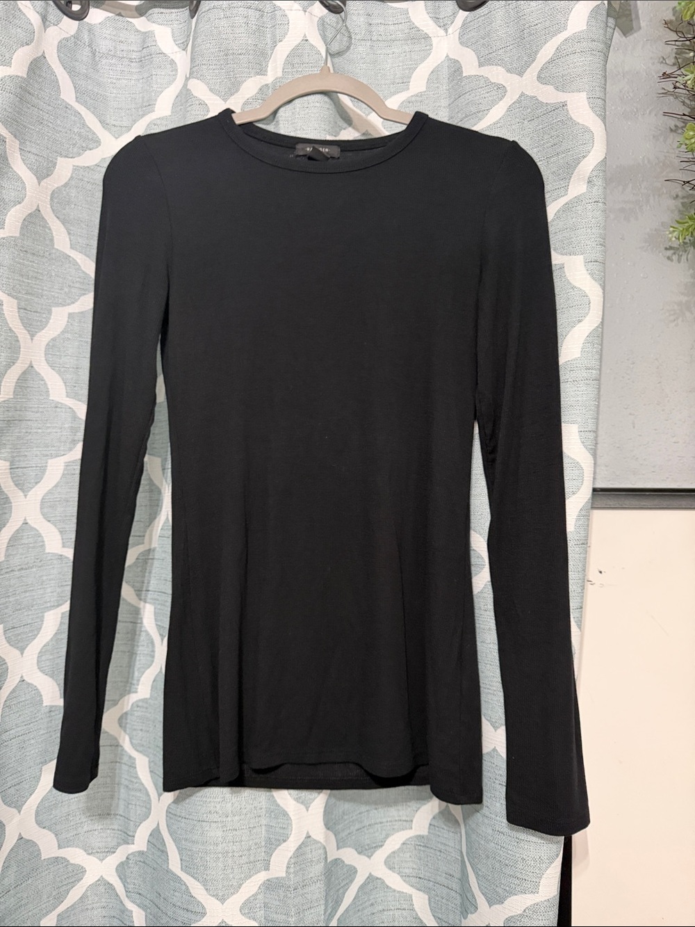 Halogen Black Long Sleeve Crewneck Top